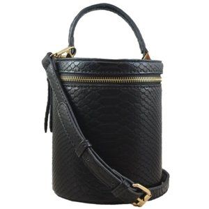JULES KAE - Marion Bucket Crossbody - Black Snake